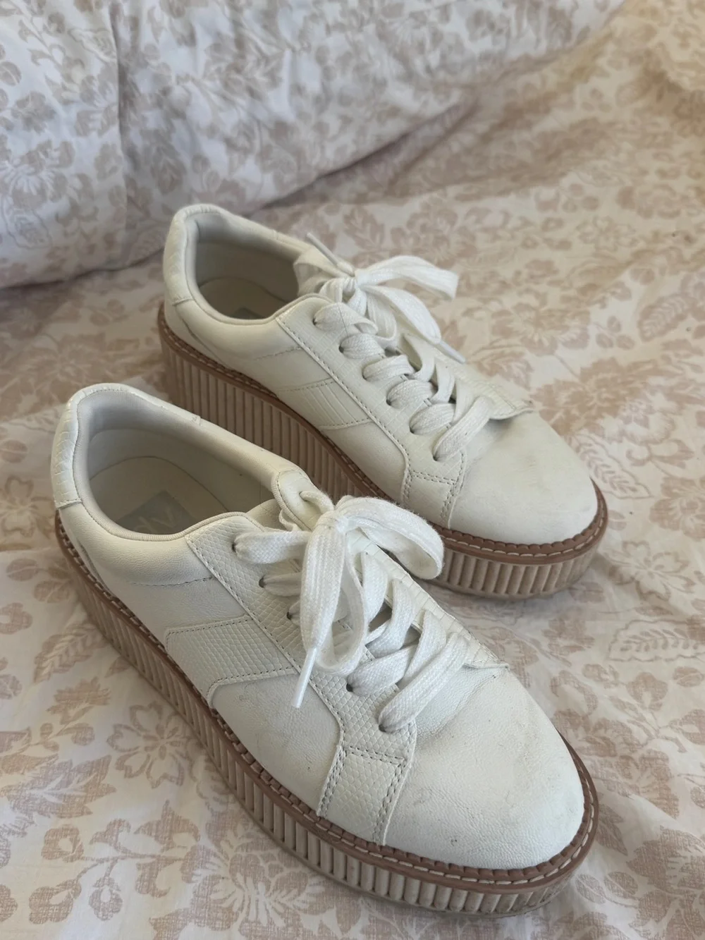 Dolce vita White Platform Lace-Up Sneakers